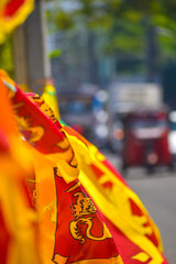 Sri Lankan flags to sell for the independence day.