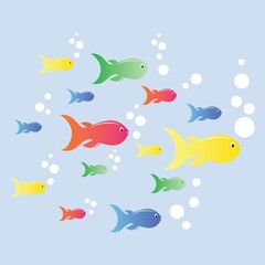 Fish background template vector