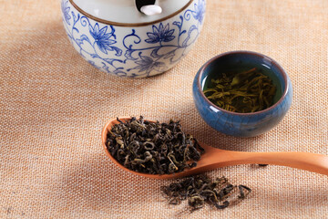 Chinese black tea, close-up