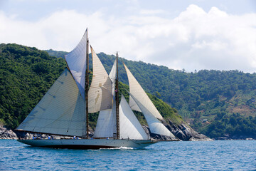 Fototapeta premium Luxury Sailing Ship Schooner Yacht