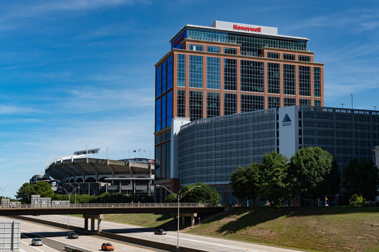 Honeywell Global Corporate Headquarters Building In Legacy Union In Uptown Charlotte, NC With Copy Space