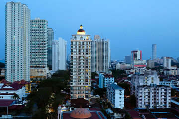 Obraz premium Georgetown Penang Malaysia Skyline Dusk
