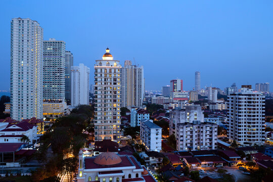 Georgetown Penang Malaysia Skyline Dusk