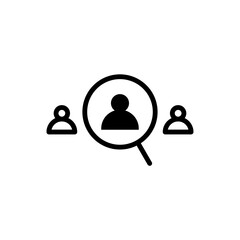Icono de buscar persona, usuario o personaje. Símbolo de lupa