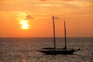 Schooner Yacht Sunset
