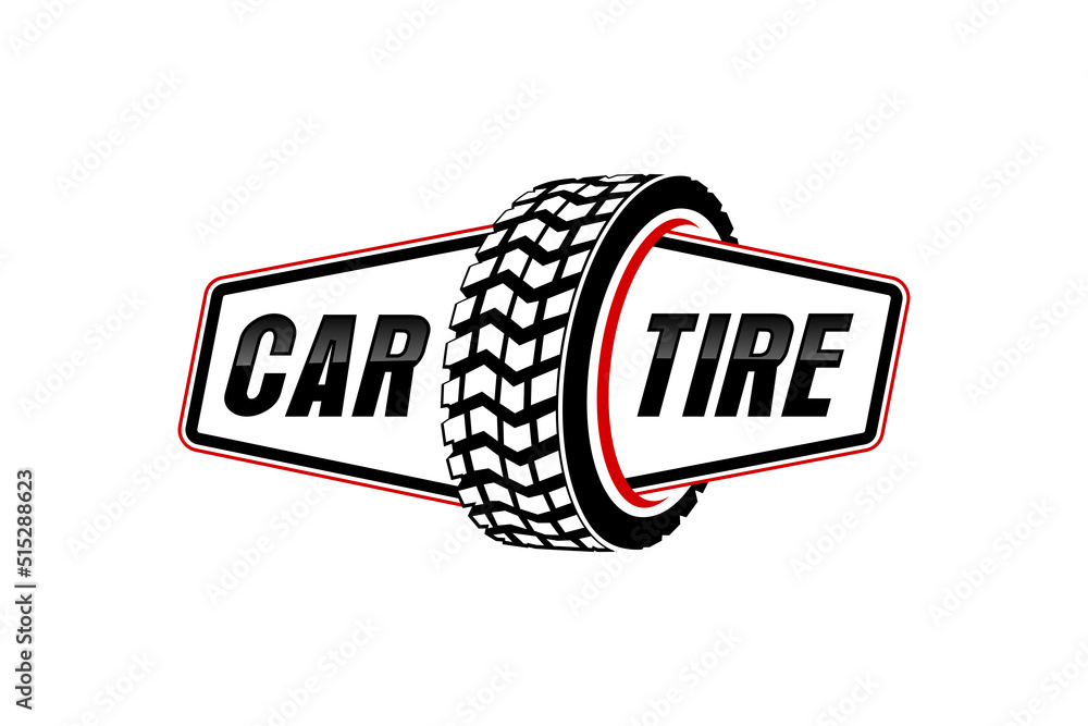 Wall mural Car tire shop logo design transportation wheel automotive vehicle