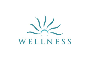 Sunshine sunrise logo design wellness spa yoga life nature icon symbol flower natural