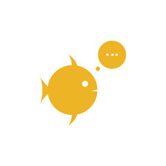 fish and chat logo yellow design vector