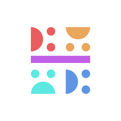 Fototapeta premium cute and simple colorful logo with a shape like a child's toy