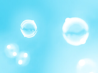Fototapeta na wymiar Beautiful abstract close up blue soap bubbles on white background, blue bubble texture, white glitter, love theme, love wallpaper, sweet celebrations