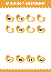 Missing number with Art Palette. Worksheet for kids