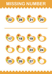 Missing number with Art Palette. Worksheet for kids