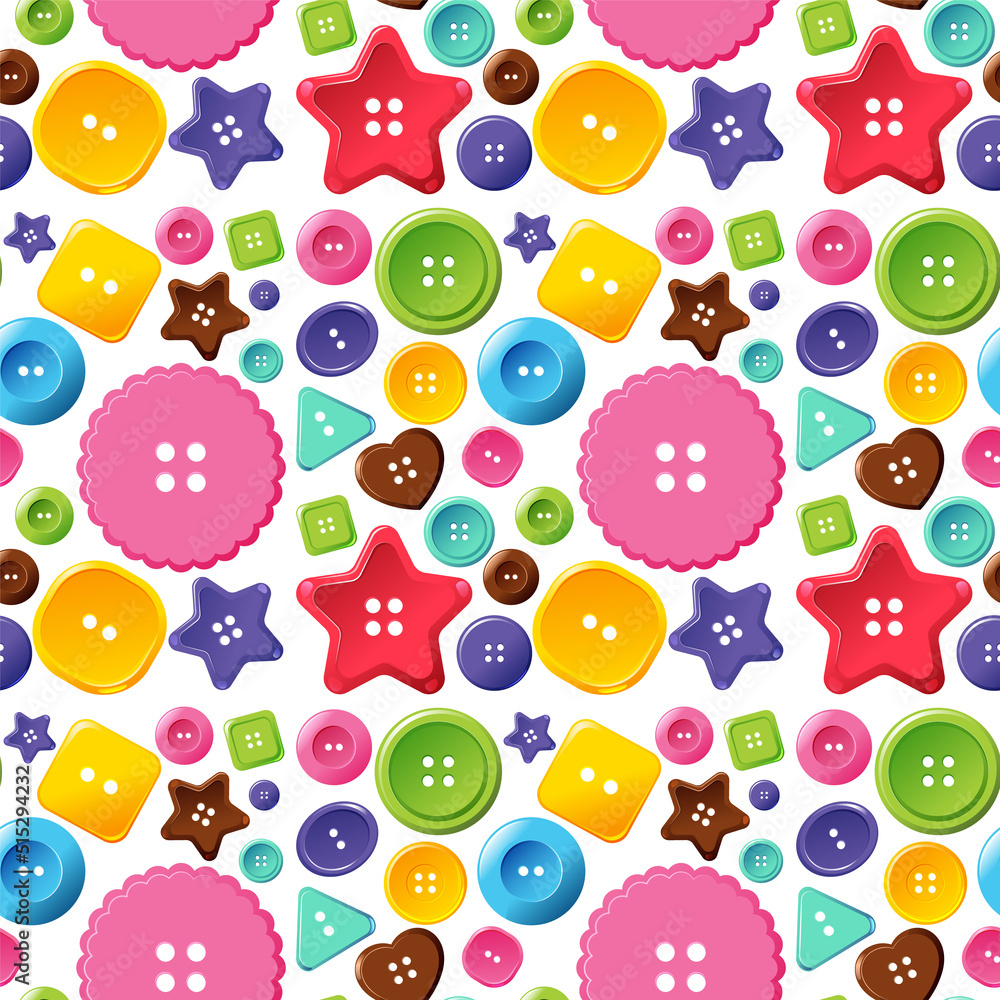 Canvas Prints Colourful buttons seamless pattern