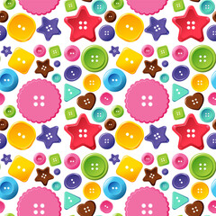 Colourful buttons seamless pattern