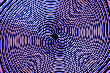 3D rendering abstract purple  round fractal, portal. Colorful round spiral.