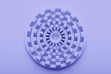3D rendering abstract purple  round fractal, portal. Colorful round spiral.