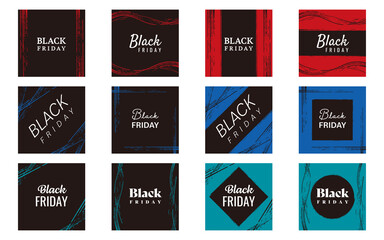 Obraz premium ブラックフライデー バナーテンプレート 12種類（ブラック・ビビッドカラー）