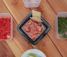 Delicious sea food, shrimp cocktail - Colombian food