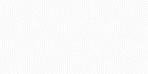 white abstract background with  hexagon pattern style and seamless concept - obrazy, fototapety, plakaty