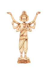 仏教　天 天部 阿修羅 仏像　水彩 イラスト