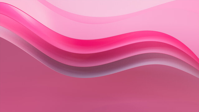 Abstract wallpaper created from Pink 3D Undulating lines. Colorful 3D Render with copy-space. 