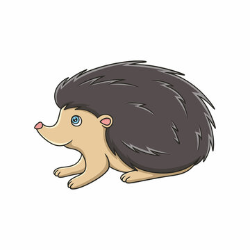 cartoon hedgehog with gray spines clip art preview