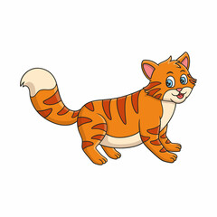 cartoon illustration cat walking on a wooden bridge looking at the water well book or page for kids black and white