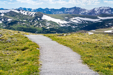 Hiking trail at Rocky Mountain National Park in Colorado