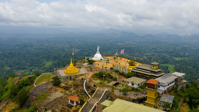 Golden temple Nelligala International Buddhist Center in Sri Lanka.