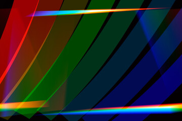 Abstract black background with glowing neon lines.