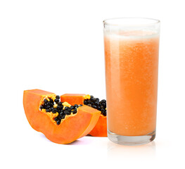 glass of orange juice and papaya