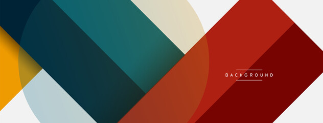 Geometric shapes composition abstract background. Circles lines and rectangles. Vector illustration for wallpaper banner background or landing page