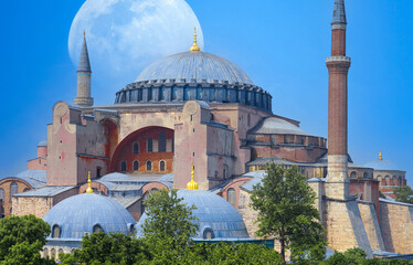 Hagia Ayasofya Sophia Grand Mosque in Istanbul, one of the main tourist city attractions and travel...