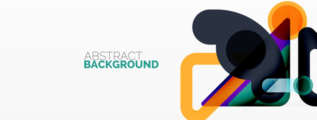 Geometric primitives. Lines, circles abstract background