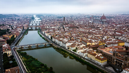 Fototapeta na wymiar Aerial view of Florence, Provience Tuscany, italy