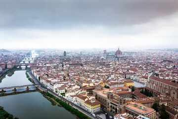 Naklejka premium Aerial view of Florence, Provience Tuscany, italy