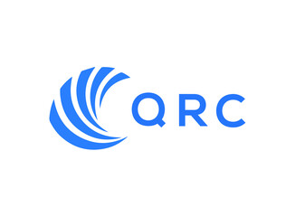 QRC Flat accounting logo design on white background. QRC creative initials Growth graph letter logo concept. QRC business finance logo design.
