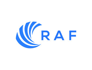 RAF Flat accounting logo design on white background. RAF creative initials Growth graph letter logo concept. RAF business finance logo design.
 - obrazy, fototapety, plakaty