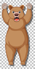 Grizzly bear cartoon character isolated
