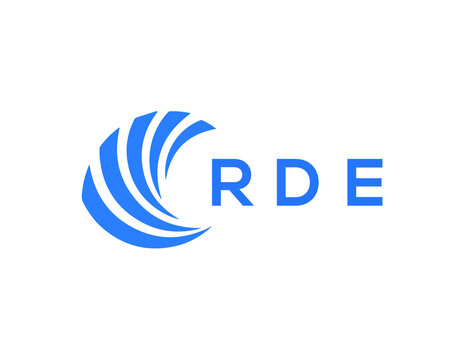 RDE Flat accounting logo design on white background. RDE creative initials Growth graph letter logo concept. RDE business finance logo design.
