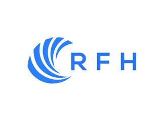 RFH Flat accounting logo design on white background. RFH creative initials Growth graph letter logo concept. RFH business finance logo design.
