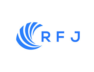 RFJ Flat accounting logo design on white background. RFJ creative initials Growth graph letter logo concept. RFJ business finance logo design.
