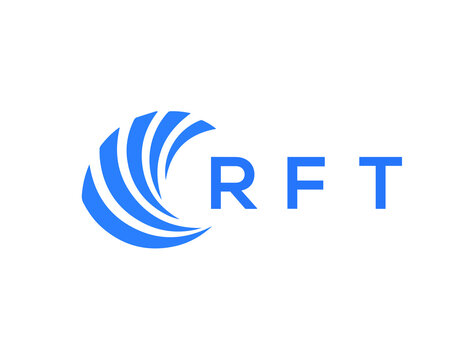 RFT Flat accounting logo design on white background. RFT creative initials Growth graph letter logo concept. RFT business finance logo design.
