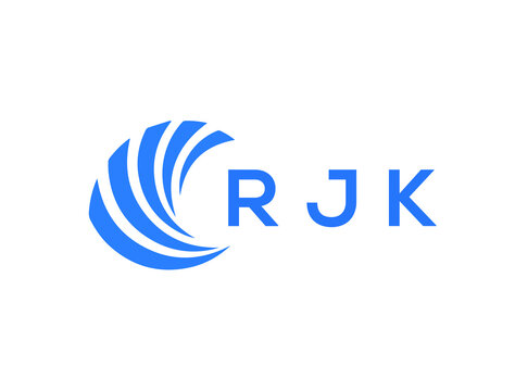 RJK Flat accounting logo design on white background. RJK creative initials Growth graph letter logo concept. RJK business finance logo design.
