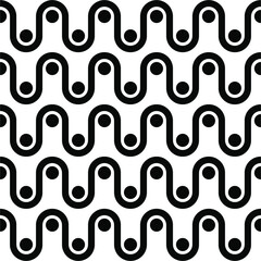 Seamless vector pattern with abstract geometric wave and dot