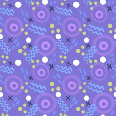 Abstract circle seamless cartoon objects pattern for clothes print and wrapping paper and notebooks
