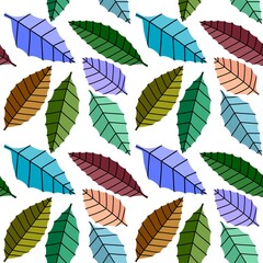 Autumn floral seamless geometric leaves pattern for fabrics and wrapping paper and clothes and kids and notebooks