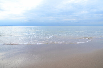sea and sand with blue sky, natural background