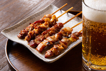 焼き鳥とビール