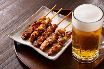 焼き鳥とビール